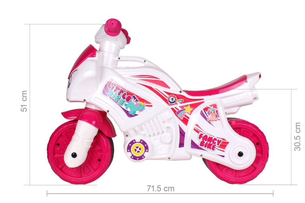 Мотоцикл дитячий музичний "Принцеса" на видувних колесах, толокар ТехноК 7204