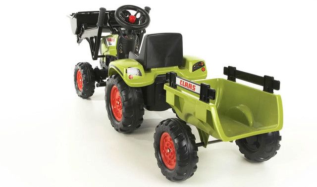 Детский трактор на педалях с прицепом и передним ковшом FALK 2040AM Claas Arion (цвет- зеленый)