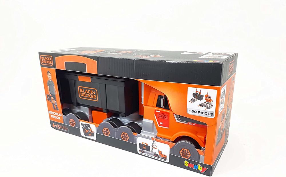 Ігровий набір Smoby Toys Black+Decker Вантажівка з інструментами, кейсом, краном і аксесуарами 360175