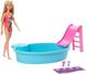 Игровой набор с куклой Барби Развлечения возле бассейна Barbie Doll, 11.5-Inch Blonde, and Pool Playset