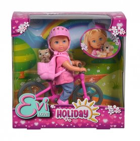 Кукла Эви "Холидей. На велосипеде" с любимцем, 3+