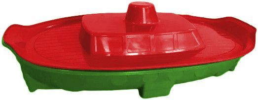 Пісочниця-басейн кораблик Doloni Toys з кришкою 1505х784х380 мм червоно-салатова (03355/3)