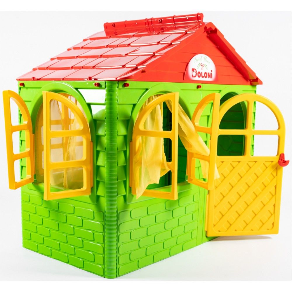 Дитячий ігровий пластиковий будиночок зі шторками ТМ Doloni (маленький) 02550/13