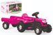 Детский трактор на педалях с прицепом Unicorn Pink Dolu Toy Factory, 2508