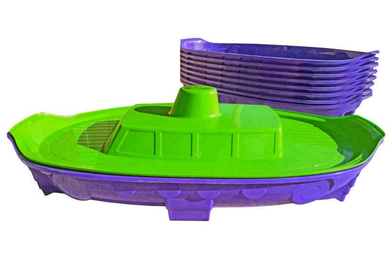 Пісочниця-басейн кораблик Doloni Toys з кришкою 1505х784х380 мм Зелений/Фіолетовий (03355/2)