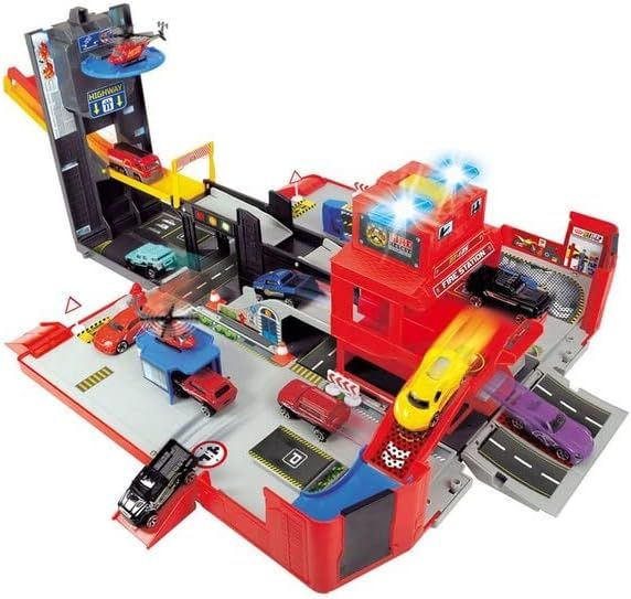 Игровой набор Dickie Toys 2 в 1 Пожарная машина. Разверни город со звуковыми и световыми эффектами 3719005