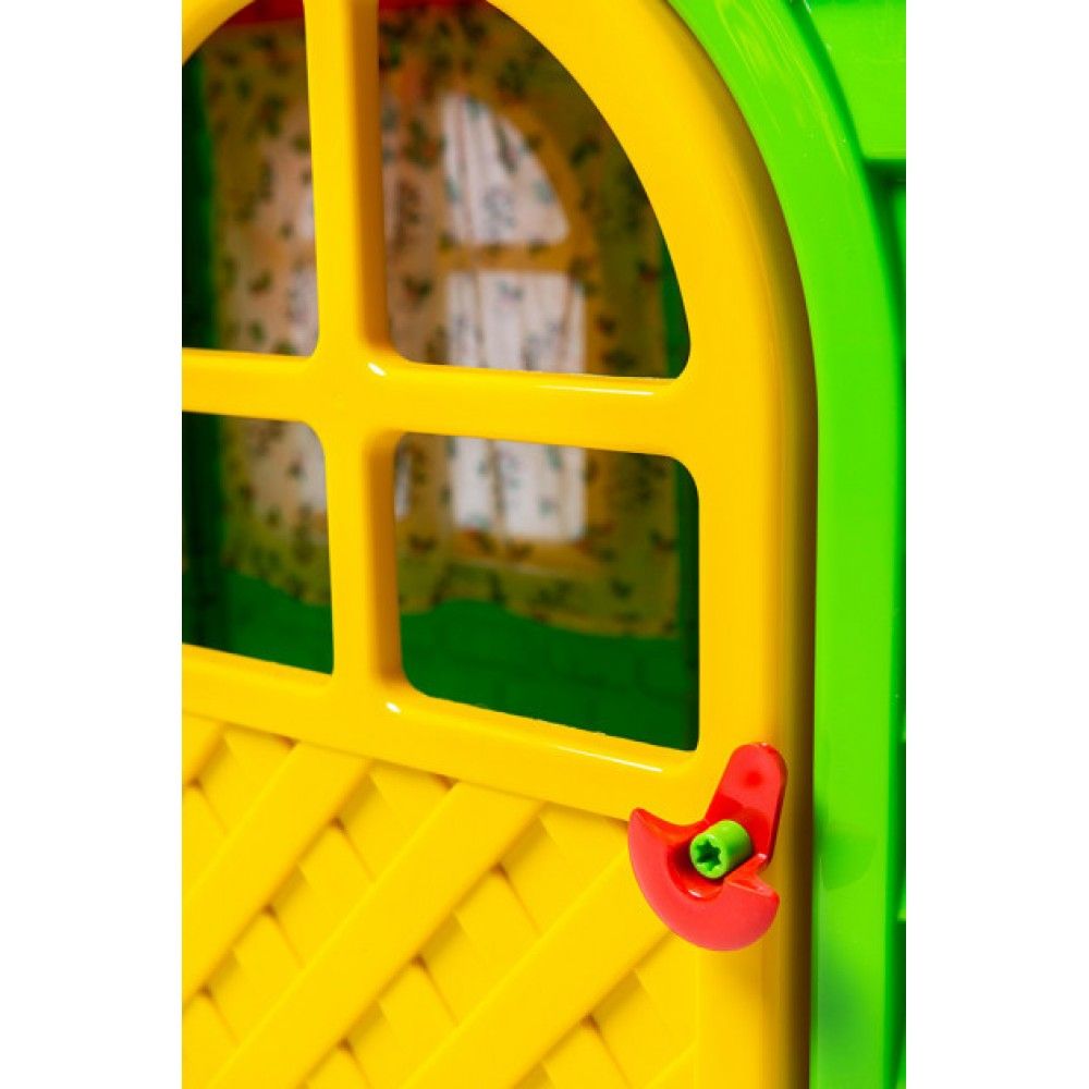 Детский пластиковый домик со шторками средний Doloni  зеленый 02550/3