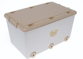 Ящик для іграшок Tega baby Медведики, з кришкою на колесах, бежевий (MS-007-119)