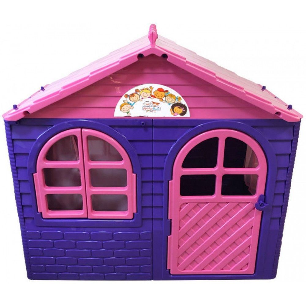 Дитячий пластиковий будиночок з шторками Долоні Фіолетово-рожевий Doloni 02550/1