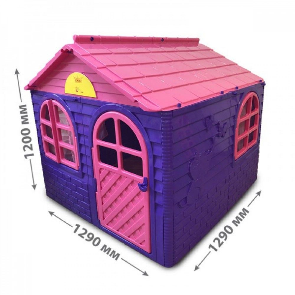 Дитячий пластиковий будиночок з шторками Долоні Фіолетово-рожевий Doloni 02550/1
