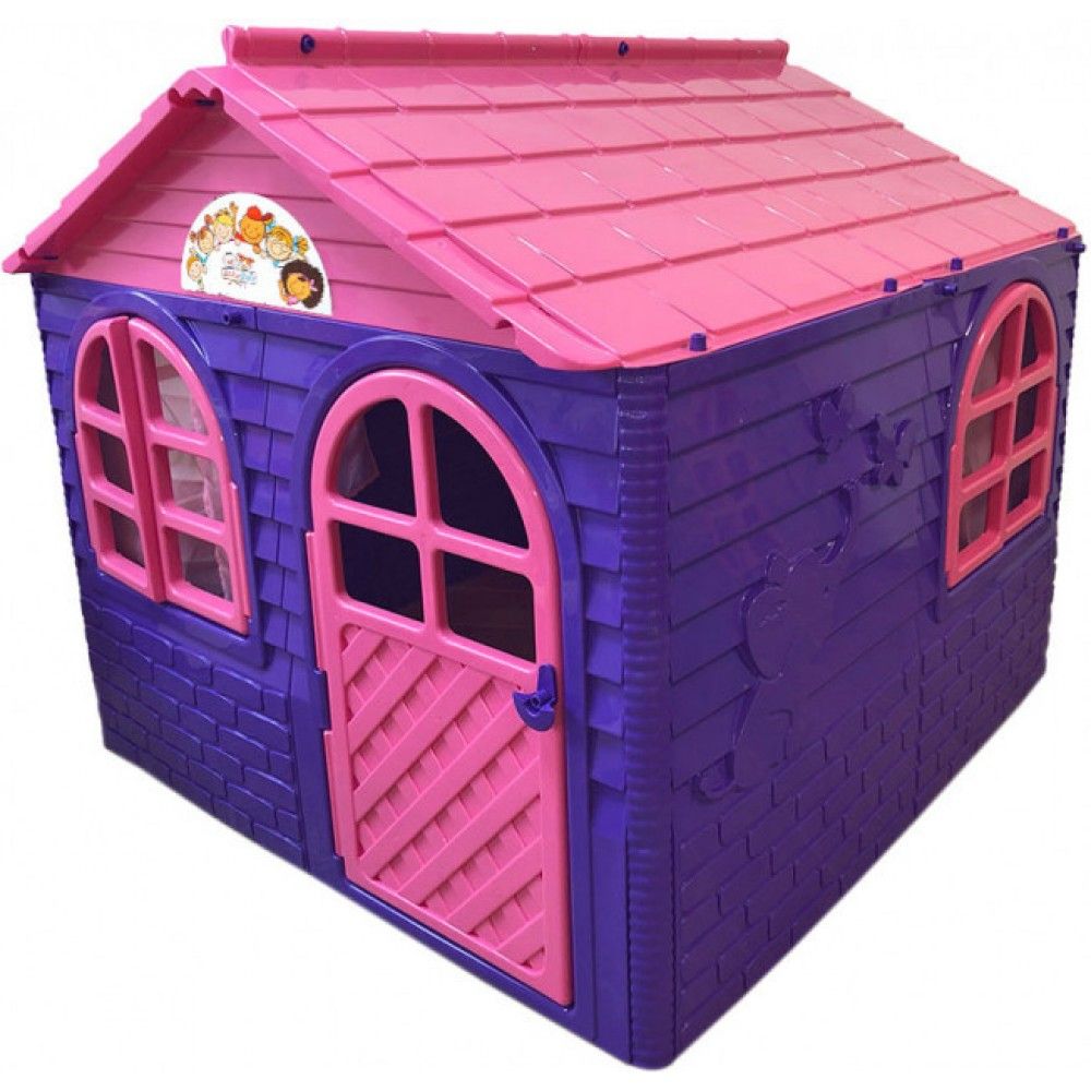 Детский пластиковый домик со шторками Долони Фиолетово-розовый Doloni 02550/1
