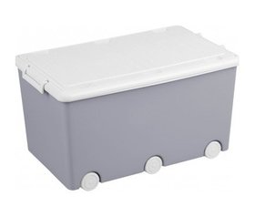 Ящик для зберігання іграшок Tega baby Сова, з кришкою на колесах, сірий (SO-008-106)