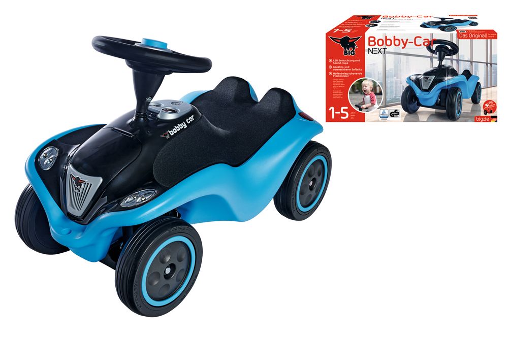 Машинка для катання малюка BIG Bobby-Car Next  "Некст" зі звук. та світл. еф., блакитна, 12 міс.+ 56234