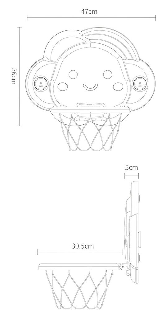 Баскетбольне кільце з м’ячиком Terrio “Cloudy”