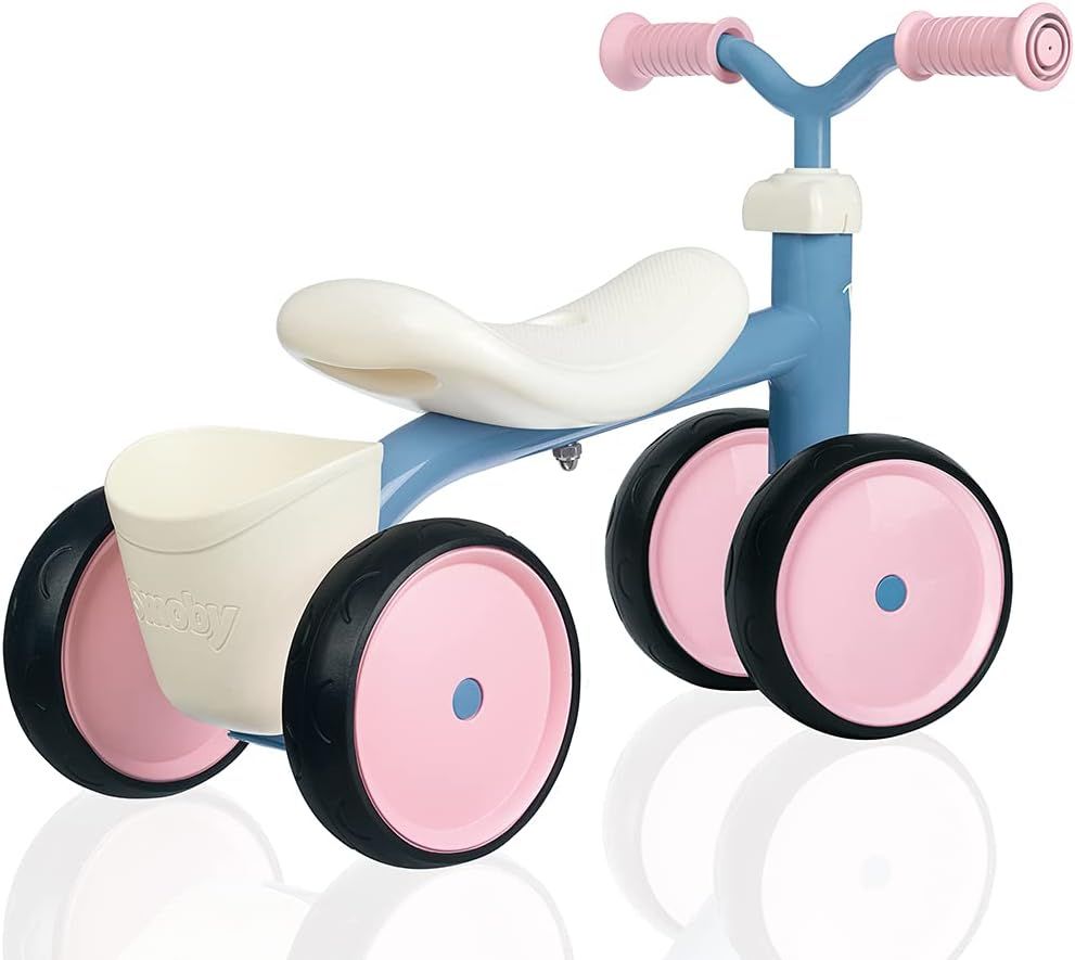 Біговел дитячий Smoby Toys металевий, чотириколісний рожево-блакитний (721401)