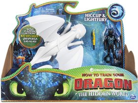 Дракон Денна Фурія і виккинг Иккинг Dreamworks Dragons Lightfury and Hiccup Dragon with Armored Viking