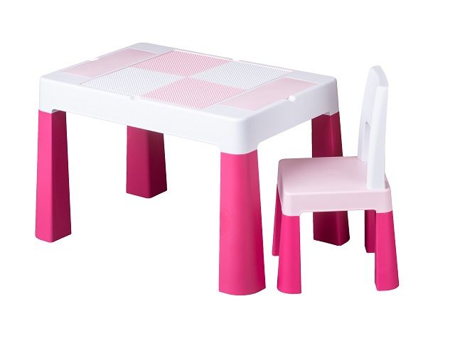 Столик со стульчиком Tega Baby MultiFun Pink розовый (для конструкоров Lego) MF-001-123