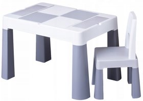 Ігровий столик і стільчик Tega Baby MultiFun Grey сірий (для конструкторів Lego)  MF-001-106