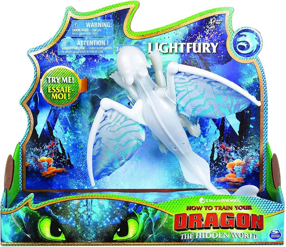 Оригінал Фігурка дракона Денна Фурія Делюкс (світло,звук) Dreamworks Dragons Lightfury Deluxe Dragon