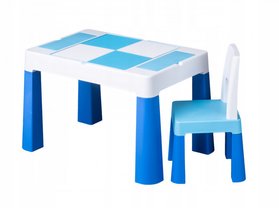 Ігровий столик і стільчик Tega Baby MultiFun Blue блакитний (для конструкторів Lego)  MF-001-120