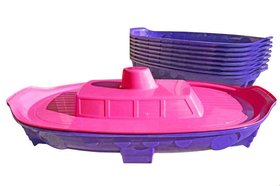 Пісочниця-басейн кораблик Doloni Toys з кришкою 1505х784х380 мм фіолетово-рожева 03355/1