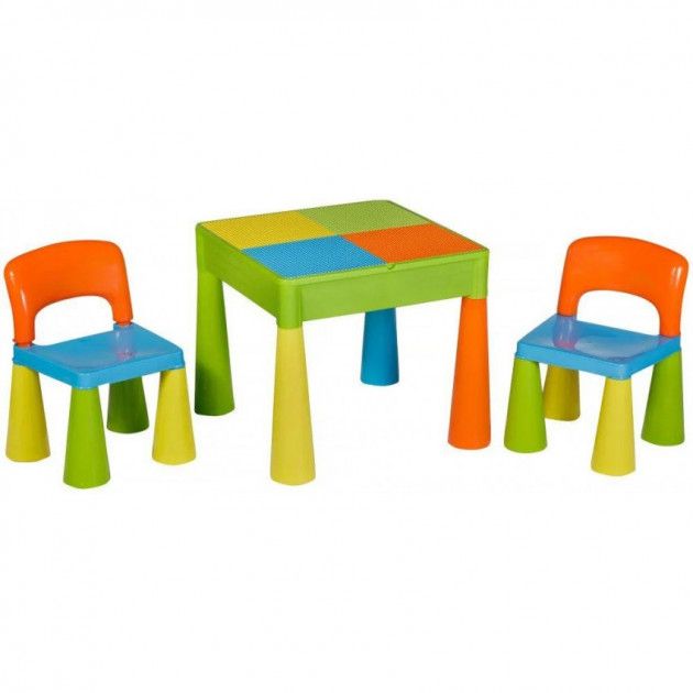 Комплект детской мебели Tega Mamut стол и 2 стульчика Разноцветный (для конструкоров Lego) MT-001 MULTICOLOR