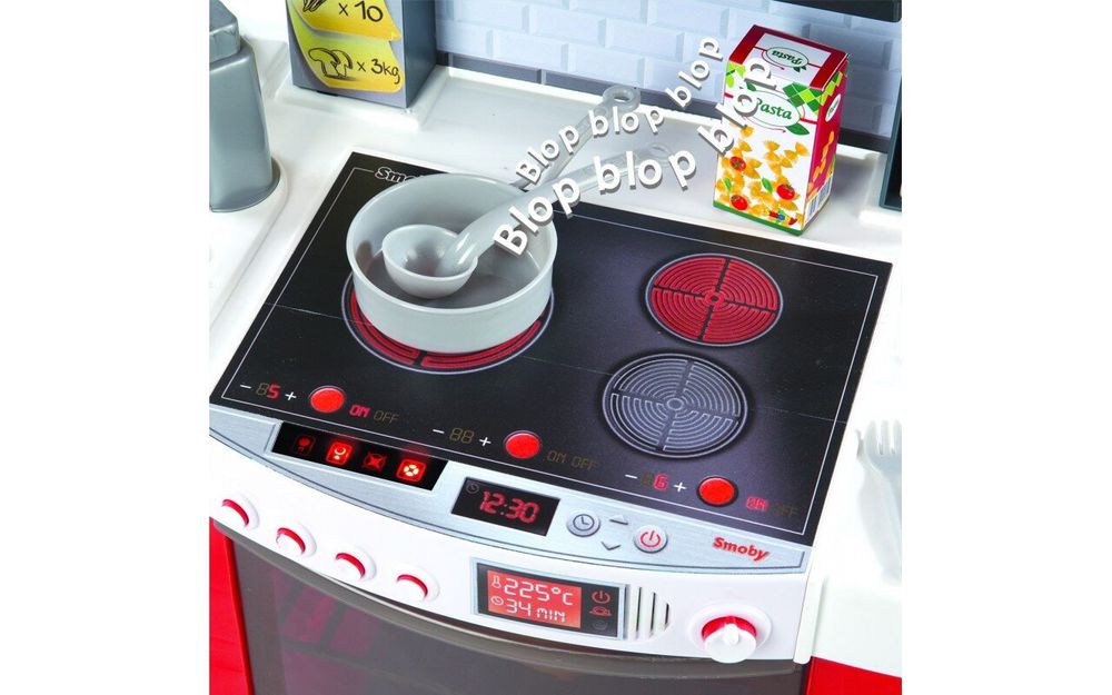 Интерактивная кухня Тефаль Мастер-Шеф Smoby MiniTefal Cooktronic с аксесс.,со звук. и свет. эффек, красная, 311501