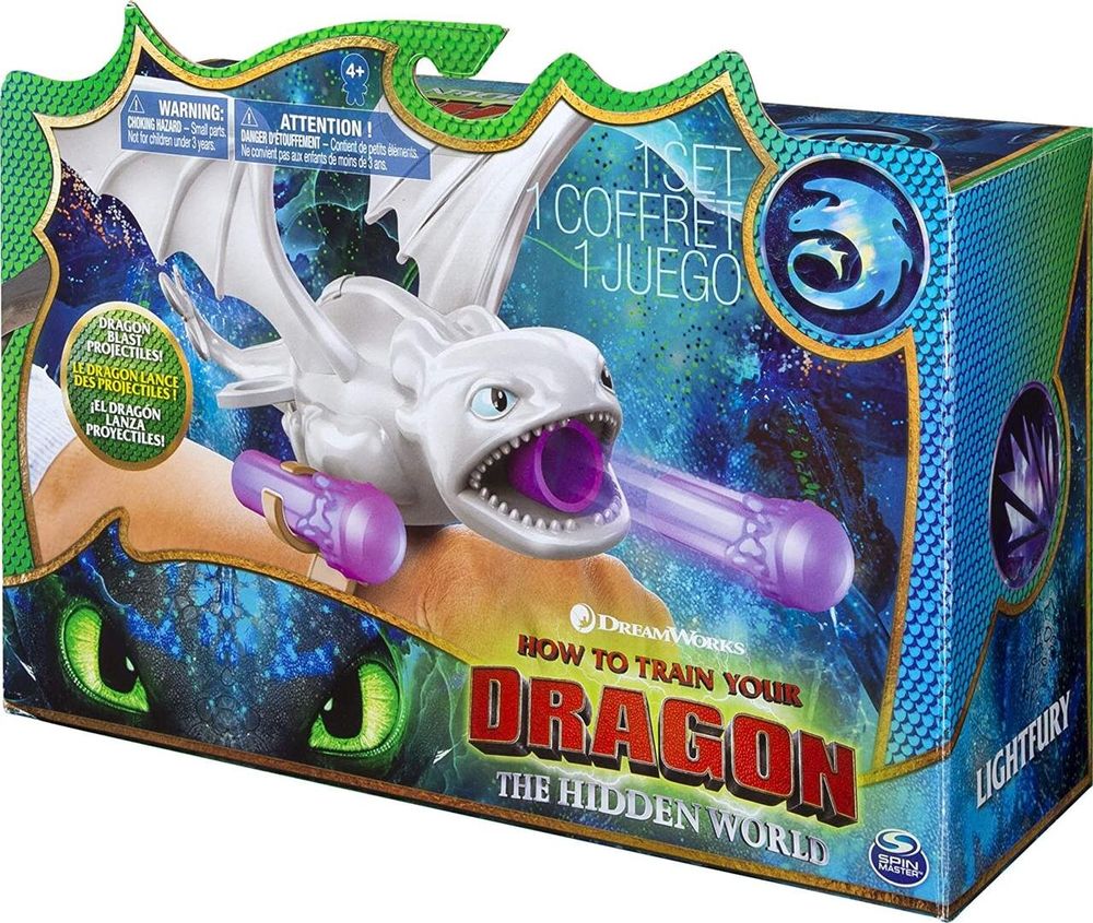 Фигурка браслет пускатель Дневная фурия Как приручить дракона 3 Dreamworks Dragons Lightfury Wrist Launcher, Черный