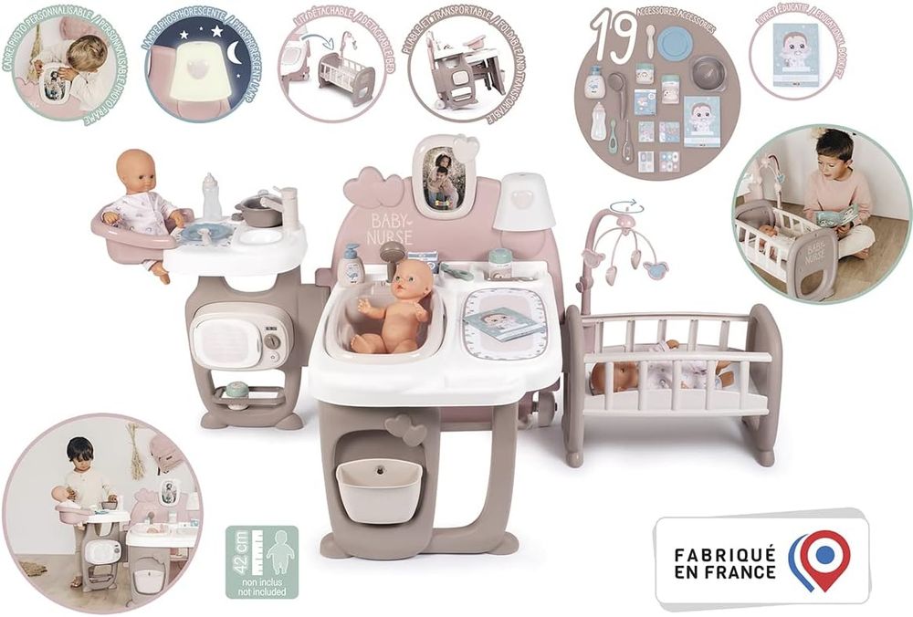 Большой игровой центр Smoby Toys Baby Nurse Комната малыша с кухней, ванной, спальней и аксессуарами 220376