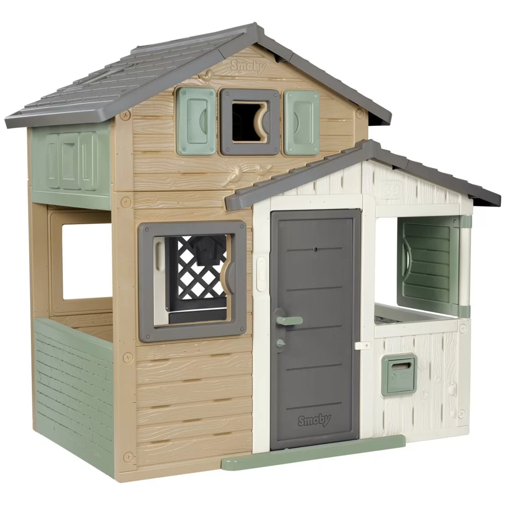 Детский игровой домик Smoby Green "Друзья Эво" с почтовым ящиком и окнами 3+ 810205