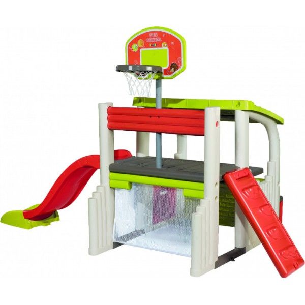 Ігровий центр Smoby Toys "Розваги" з баскетбольним кошиком, футбольними воротами, гіркою 840203