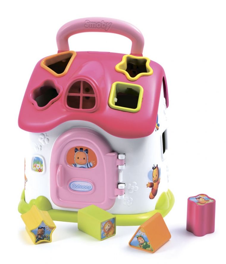 Іграшка для розвитку Cotoons "Будинок", з сортером, звук. та світл. ефектами, рожева, 12 міс.+