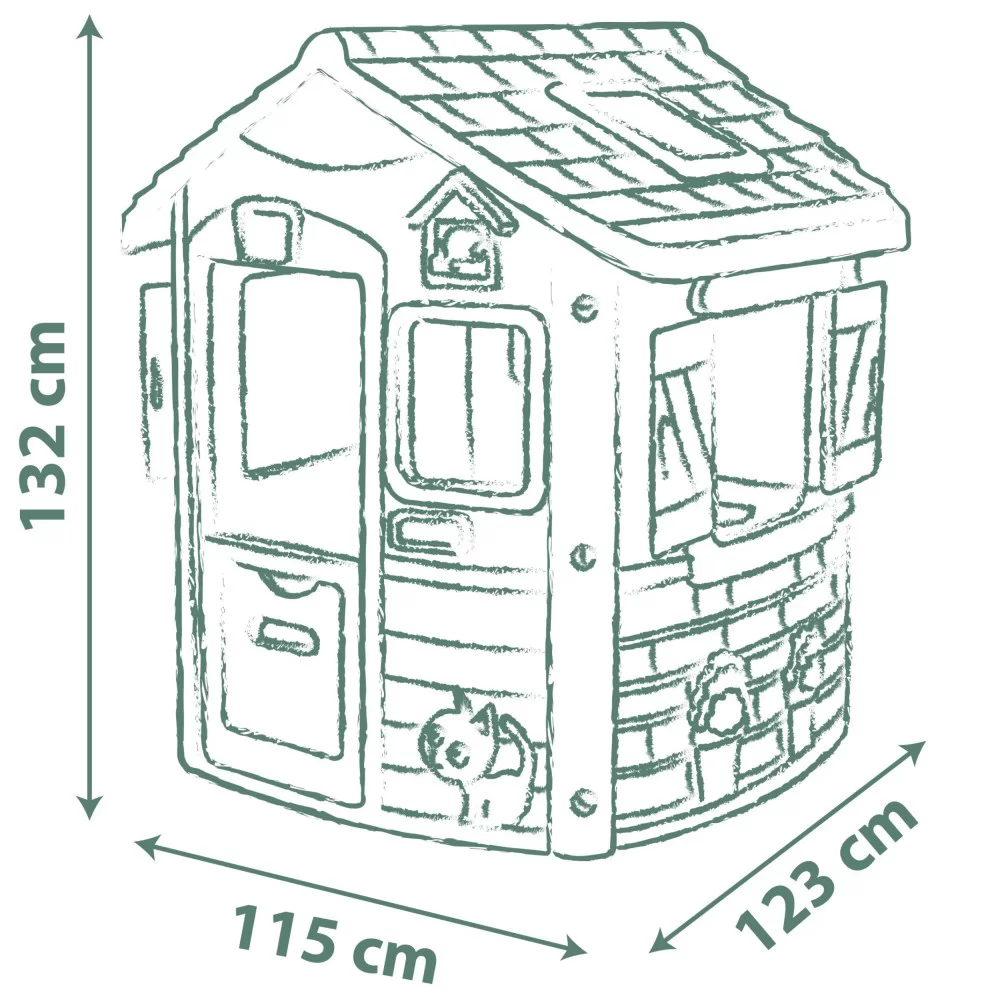 Игровой домик лесника Smoby Green Нео со ставнями 123x115x132 см, 2+ 810503