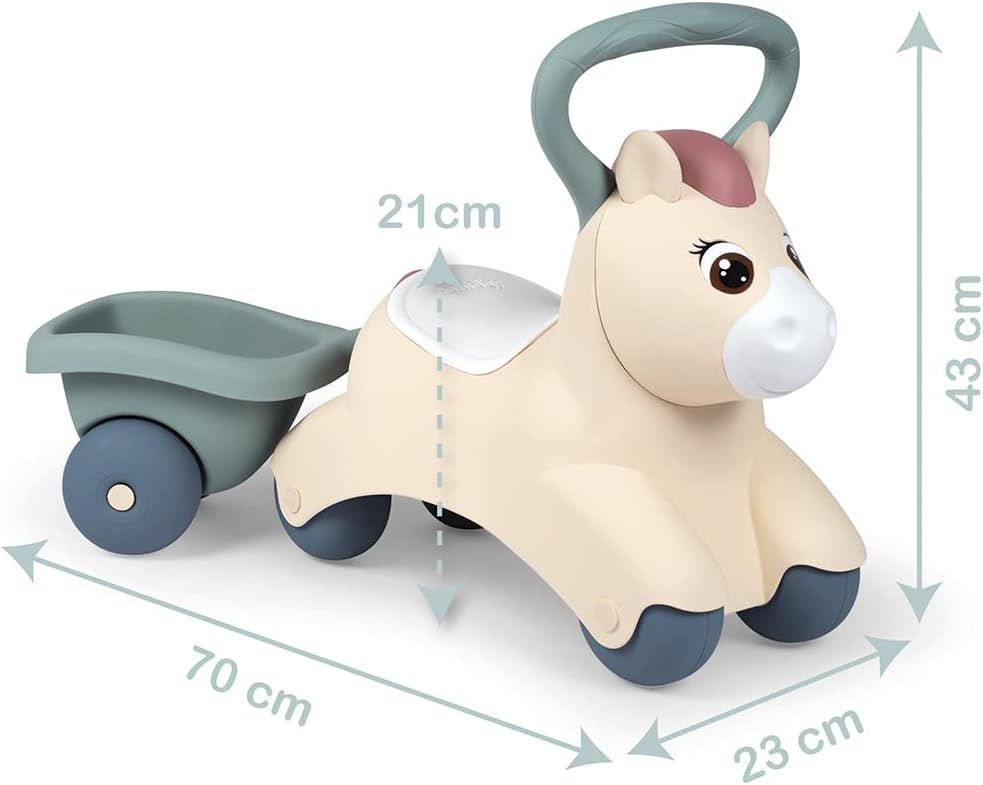 Детская каталка Smoby Little "Пони" с прицепом, 54х27х40 см, 12 мес.+ 140502