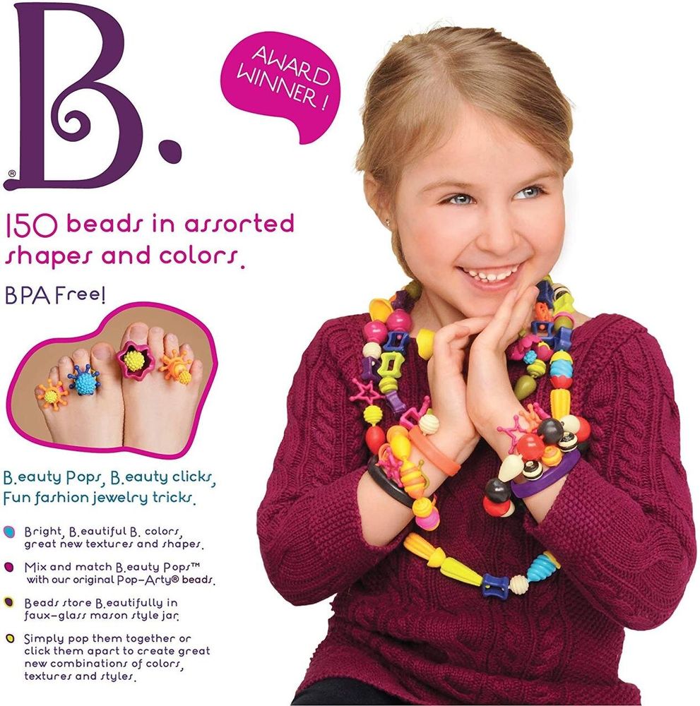 Набор для изготовления украшений Поп-Арт 150 деталей Battat Pop Snap Bead Jewelry Set Pop Arty BX1373Z