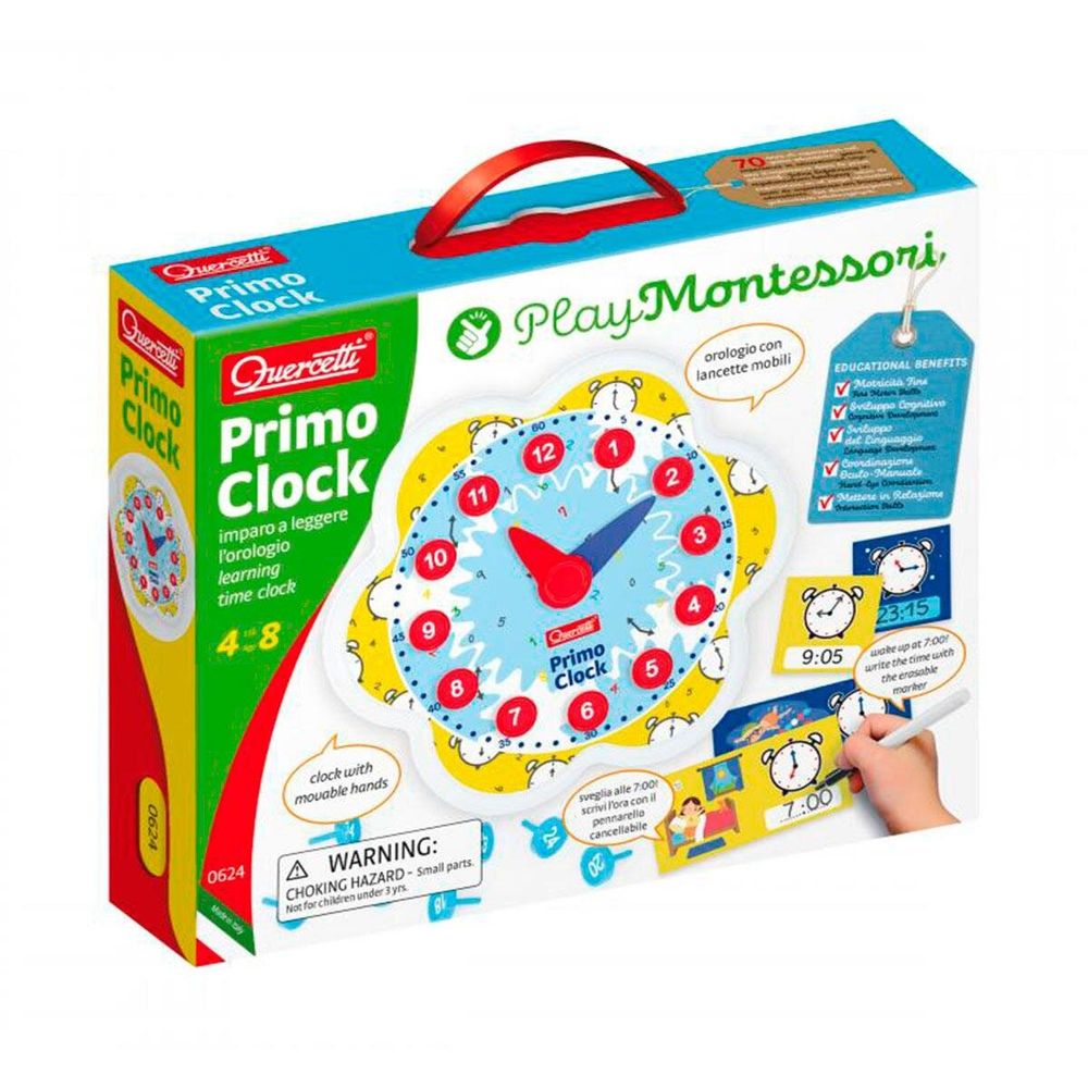 Обучающий игровой набор серии Play Montessori Первые Часы Quercetti Primo Clock 0624-Q