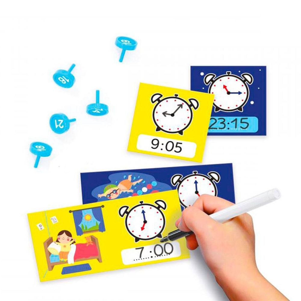 Навчальний ігровий набір серії Play Montessori" - Перший годинник" (стрілки, 24 фіш., карт.) Quercetti Primo Clock 0624-Q