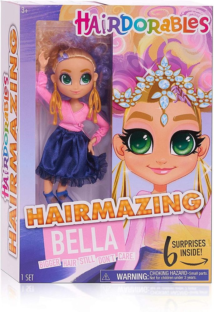 Велика Лялька Хердораблс Белла 26 см Модний показ Hairdorables Hairmazing Bella Fashion Doll