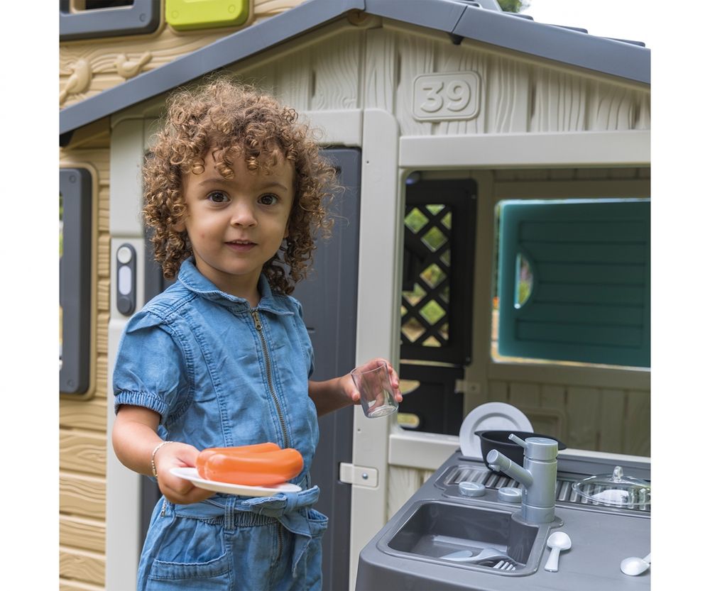 Летняя кухня для дома Smoby Toys с аксессуарами Зеленая (810918)