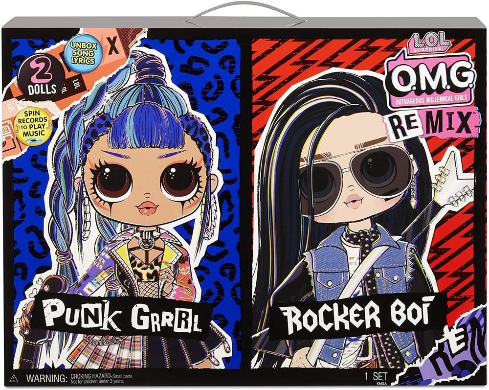 Игровой набор с куклами ЛОЛ ОМГ Ремикс Рок Дуэт L.O.L. Surprise! O.M.G. Remix Rocker Boi and Punk Grrrl 567288