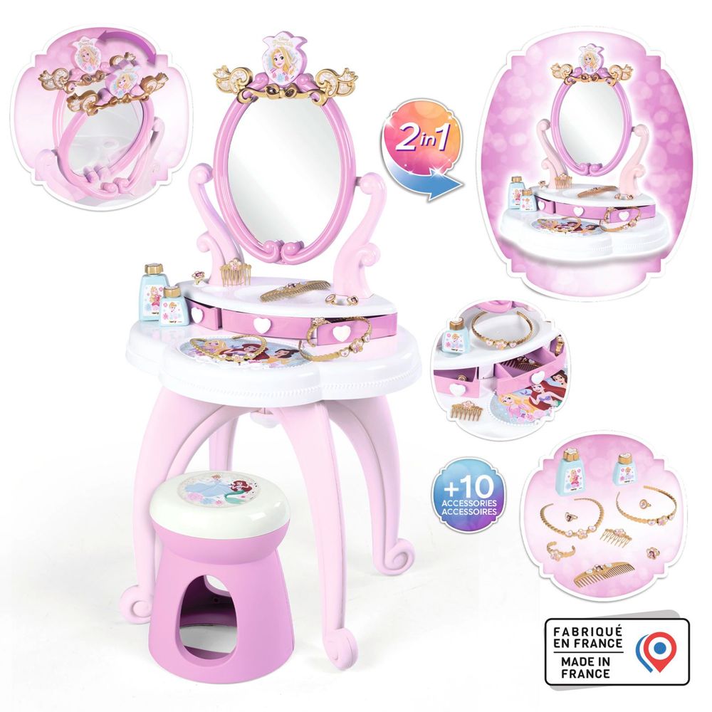 Ігровий набір Smoby Toys Дісней Принцеси Столик із дзеркалом, салон краси 320250