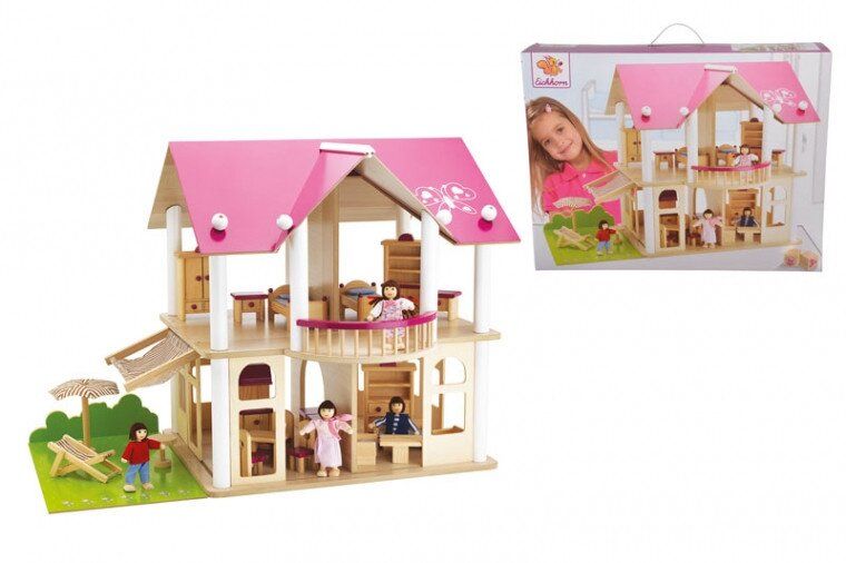 Ляльковий будиночок Eichhorn "Рожева мрія" з 4 ляльками і 27 аксес., 3 +, 100002513